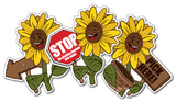 Directional Character Signs- set of 3 Large Sunflowers